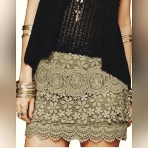 Free People Crochet Lace Mini Skirt Size 0